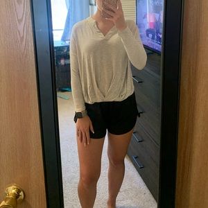 Striped Long Sleeve V Neck